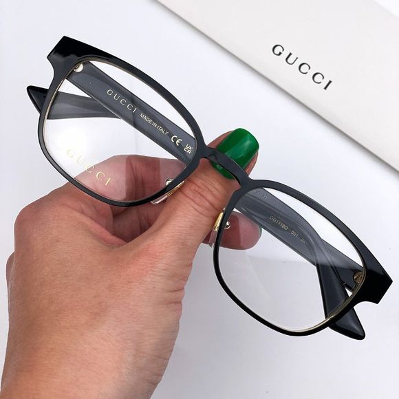 Gucci Other - 🔥  Gucci GG1118O 001 Eyeglasses Black Gold Square Metal Men